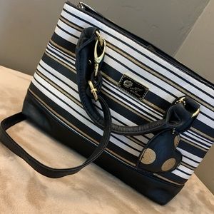Small Black, White, and Gold Purse